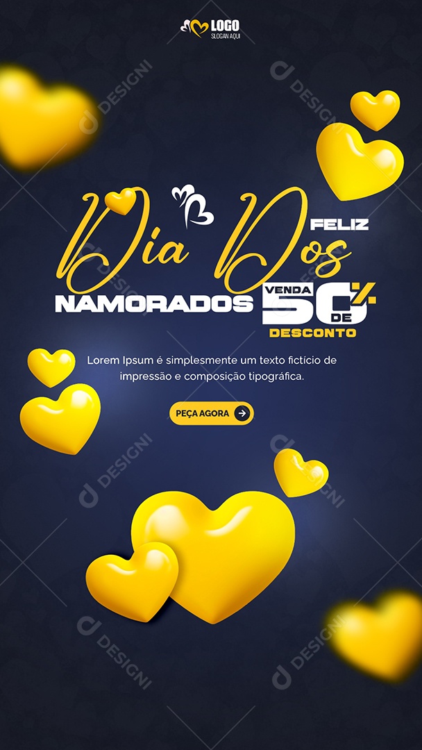 Feliz Dia dos Namorados 14 de Fevereiro Social Media PSD Editável
