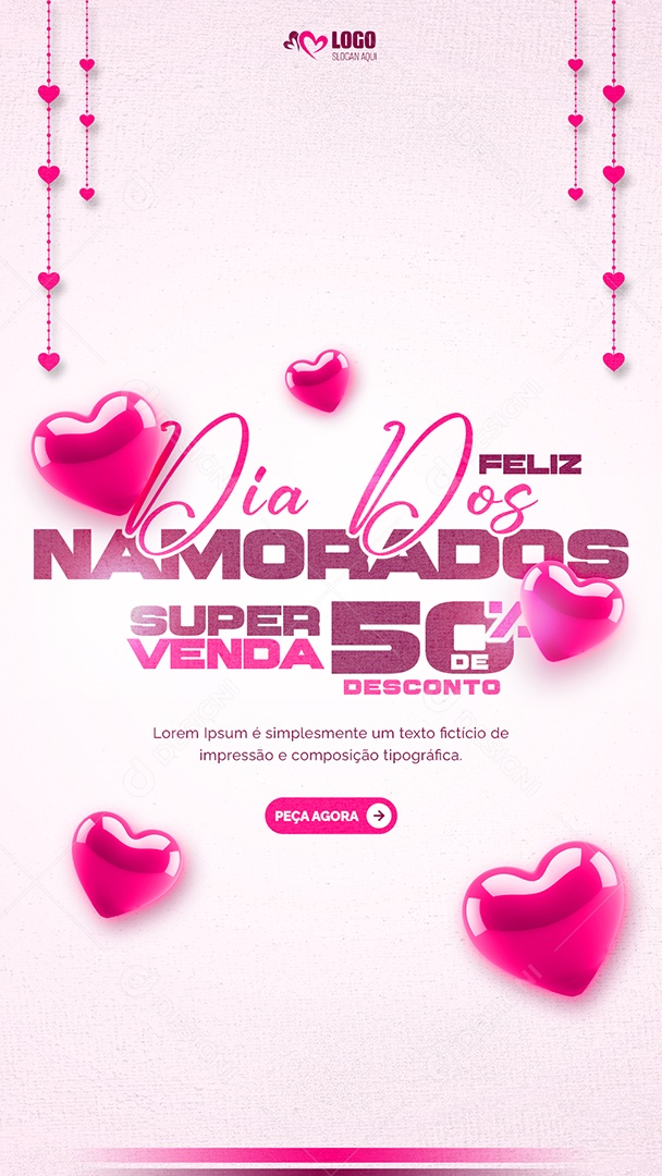 Feliz Dia dos Namorados 14 de Fevereiro Social Media PSD Editável