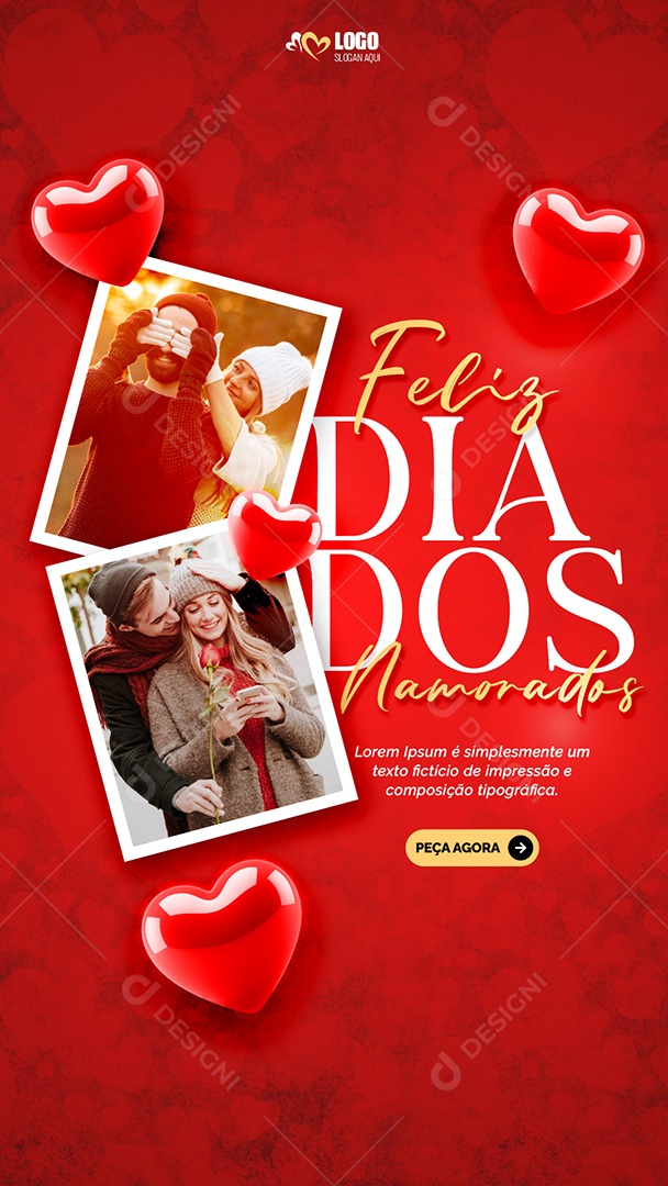 Feliz Dia dos Namorados 14 de Fevereiro Social Media PSD Editável