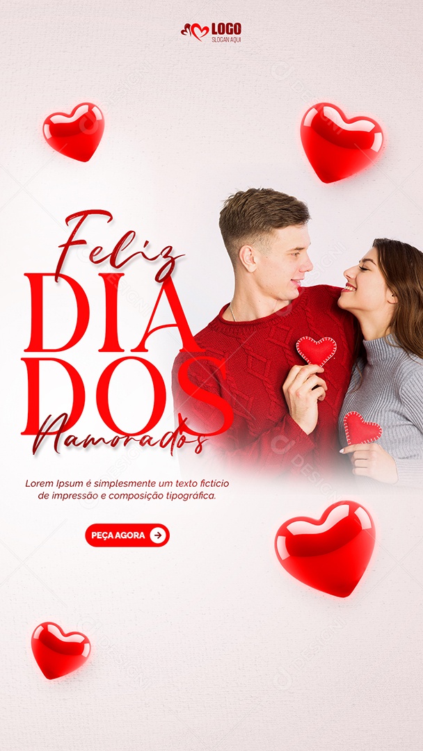 Feliz Dia dos Namorados 14 de Fevereiro Social Media PSD Editável