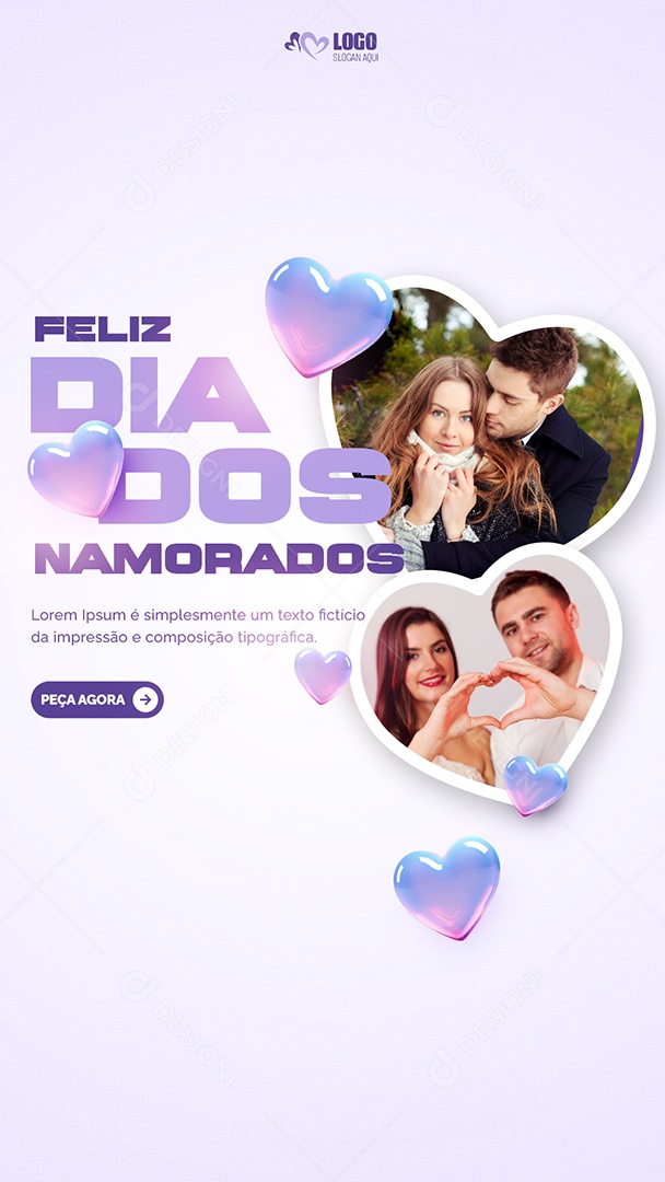 Feliz Dia dos Namorados 14 de Fevereiro Social Media PSD Editável