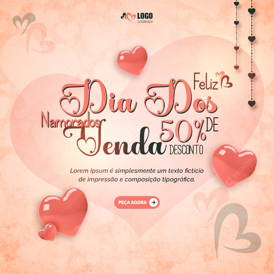 Feliz Dia dos Namorados 14 de Fevereiro Social Media PSD Editável