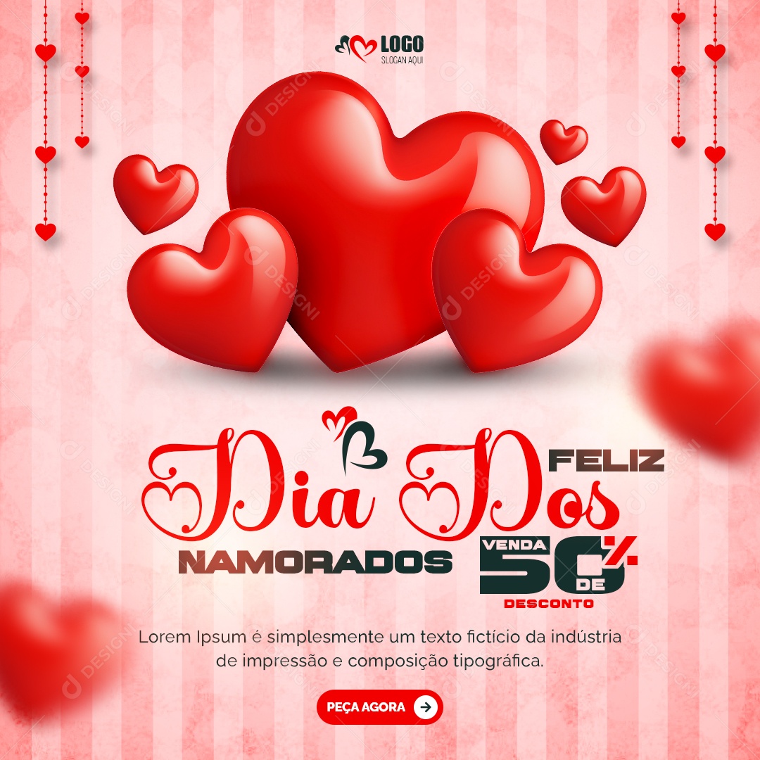 Feliz Dia dos Namorados 14 de Fevereiro Social Media PSD Editável