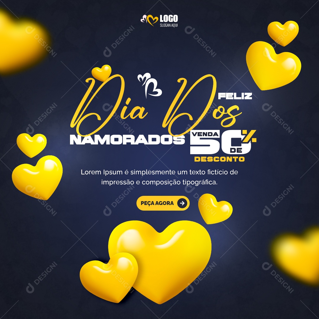 Feliz Dia dos Namorados 14 de Fevereiro Social Media PSD Editável