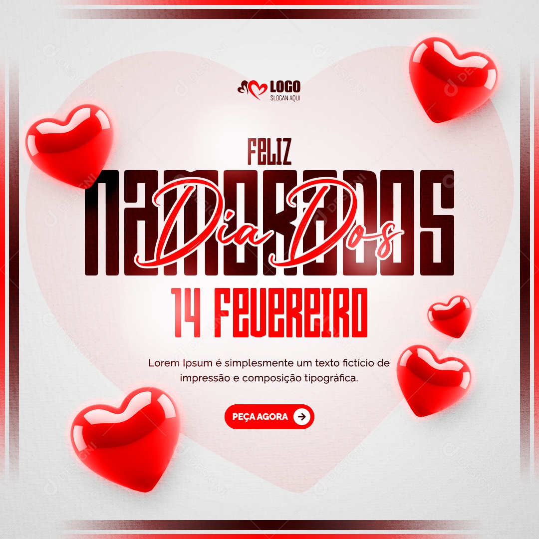 Feliz Dia dos Namorados 14 de Fevereiro Social Media PSD Editável