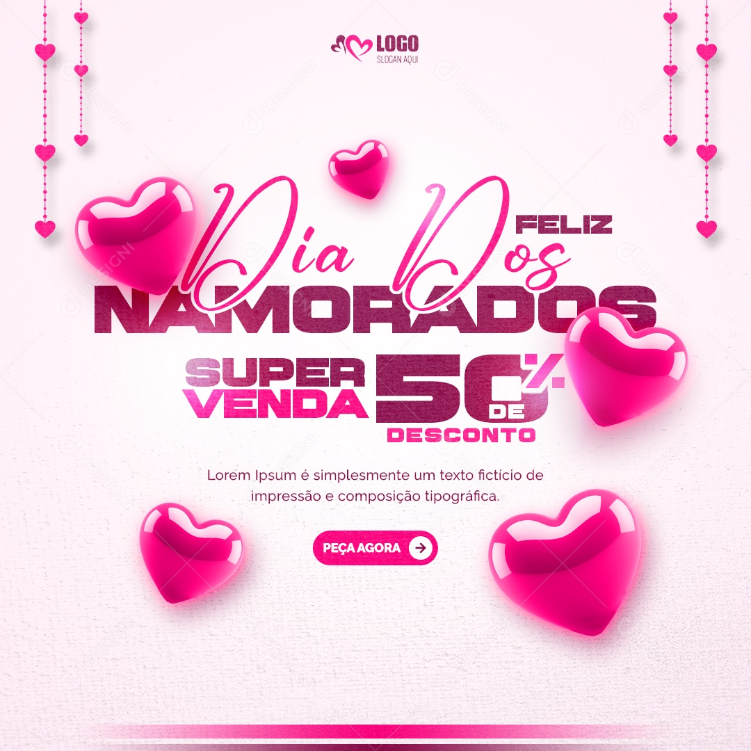 Feliz Dia dos Namorados 14 de Fevereiro Social Media PSD Editável