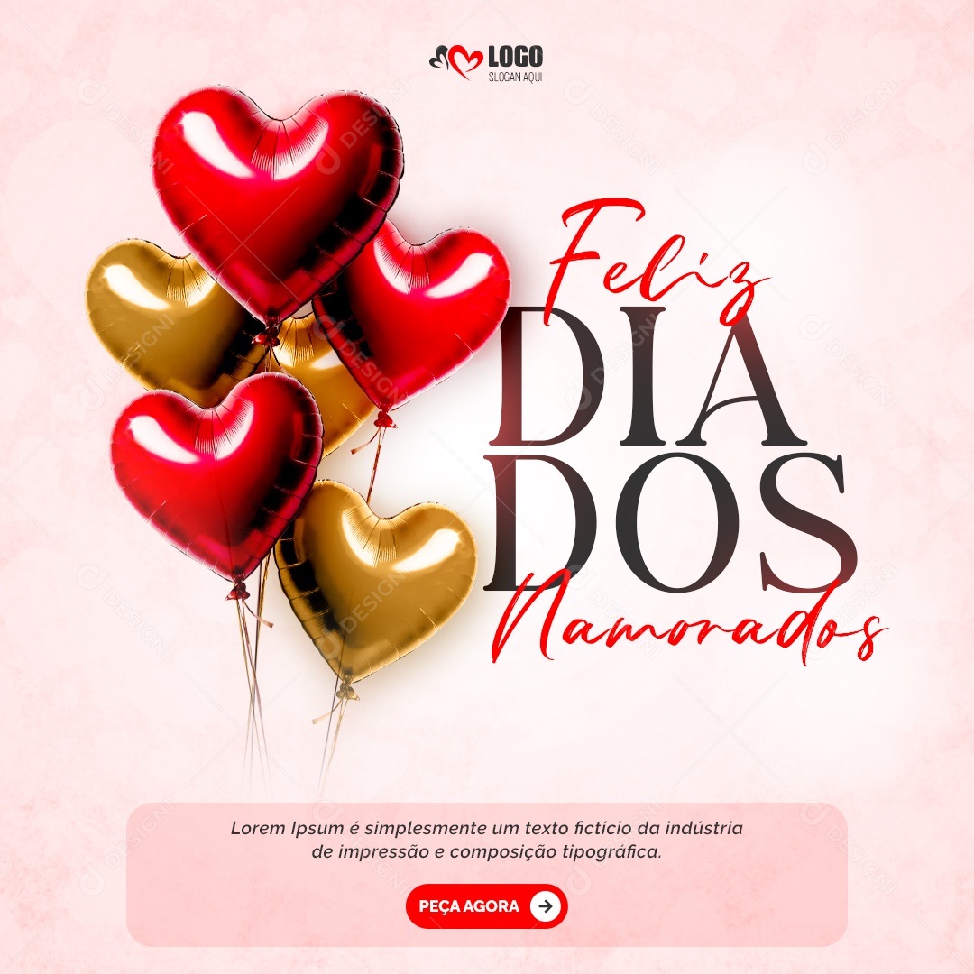 Feliz Dia dos Namorados 14 de Fevereiro Social Media PSD Editável