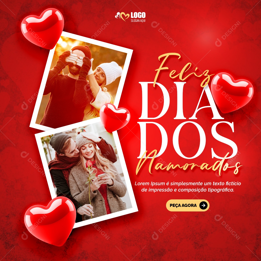 Feliz Dia dos Namorados 14 de Fevereiro Social Media PSD Editável