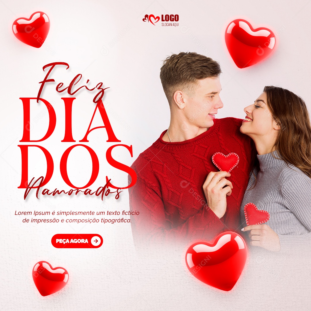 Feliz Dia dos Namorados 14 de Fevereiro Social Media PSD Editável