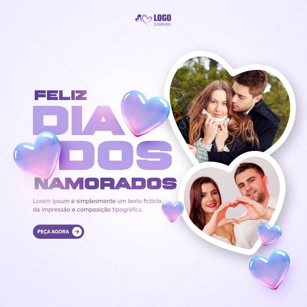 Feliz Dia dos Namorados 14 de Fevereiro Social Media PSD Editável