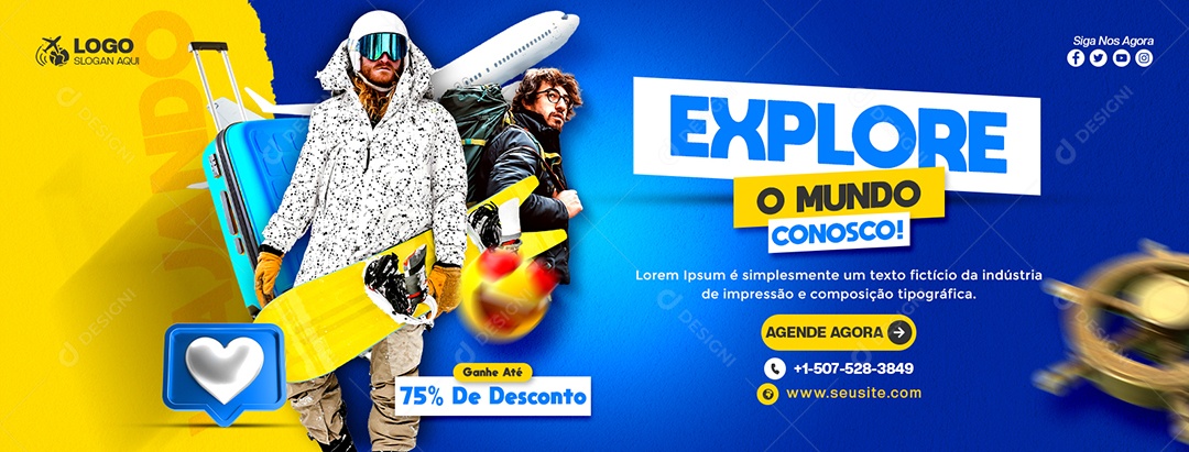 Explore o Mundo Conosco PSD Editável