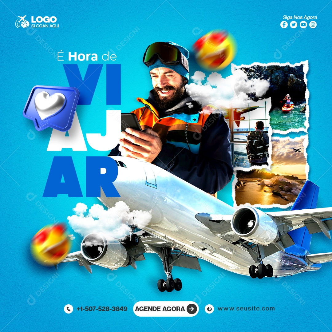 E Hora de Viajar PSD Editável