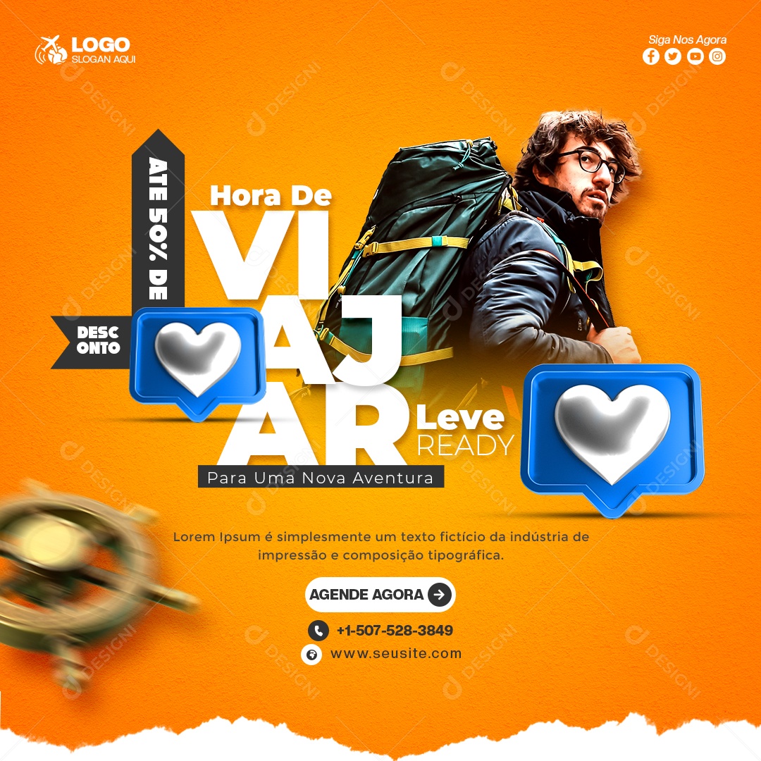 Hora de Viajar PSD Editável