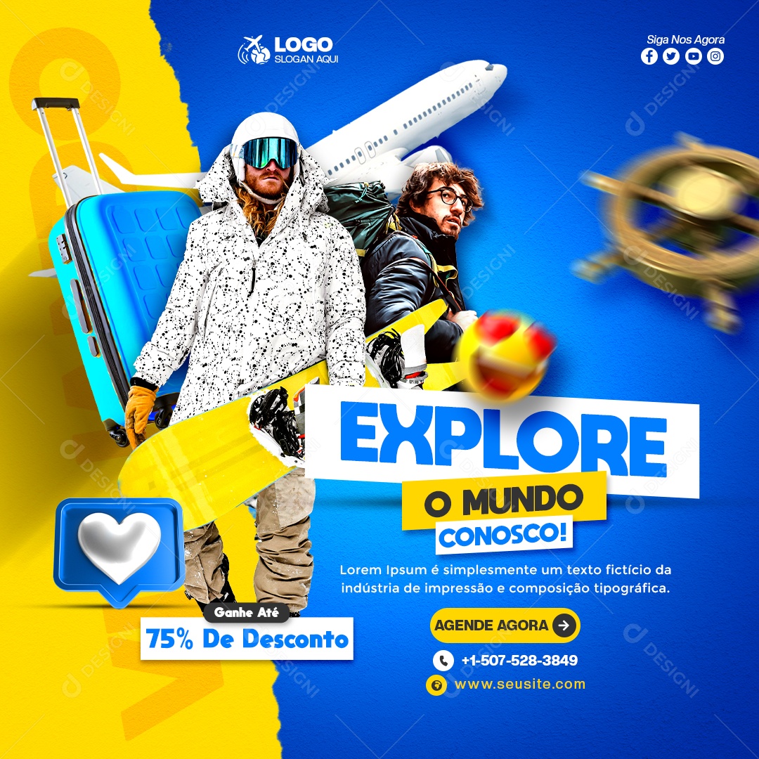 Explore o Mundo Conosco PSD Editável