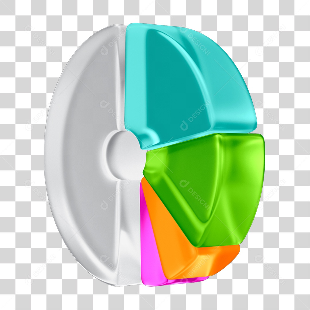 Elemento 3D Gráfico Cores PNG Transparente
