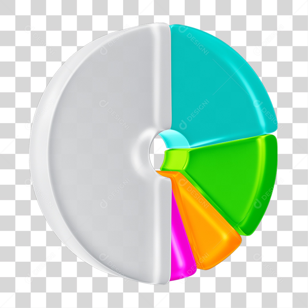 Elemento 3D Gráfico Cores PNG Transparente