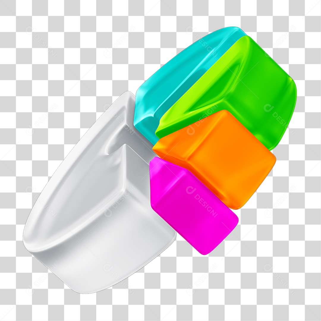 Elemento 3D Gráfico Cores PNG Transparente