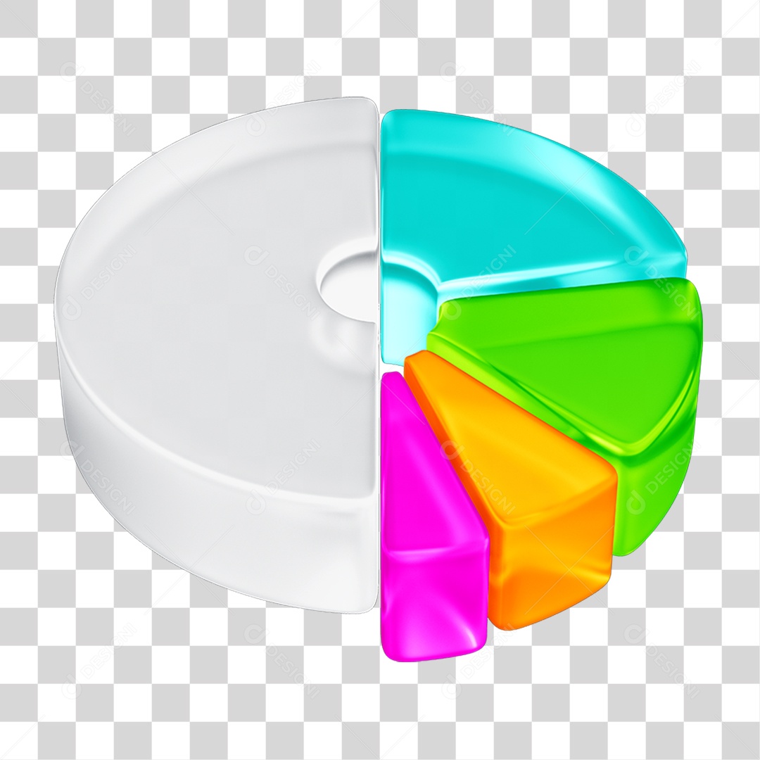 Elemento 3D Gráfico Cores PNG Transparente