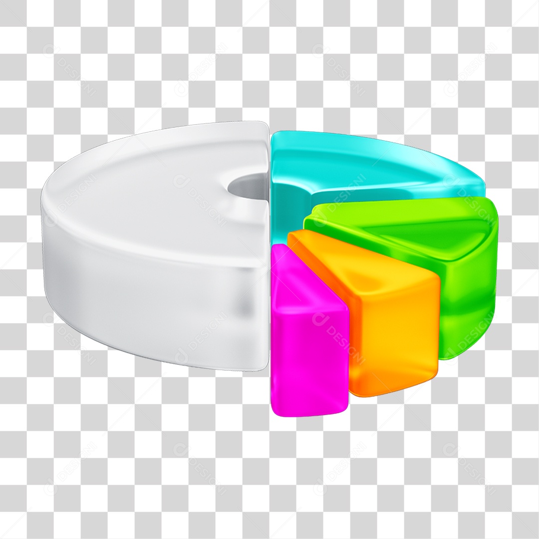 Elemento 3D Gráfico Cores PNG Transparente