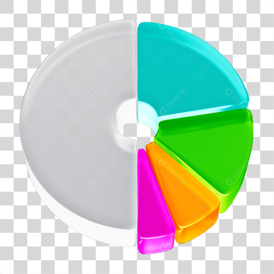 Elemento 3D Gráfico Cores PNG Transparente