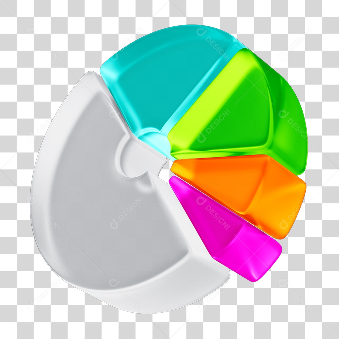 Elemento 3D Gráfico Cores PNG Transparente