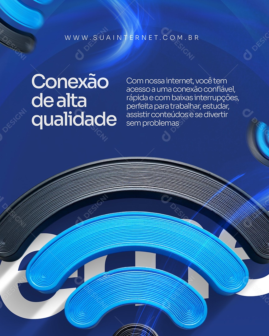 Provedor de Internet Conexão de Qualidade Social Media PSD Editável