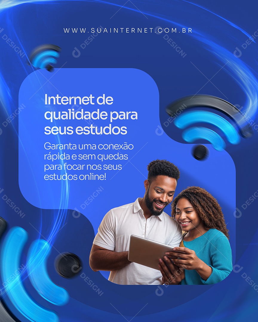 Provedor de Internet Qualidade Para Seus Estudos Social Media PSD Editável