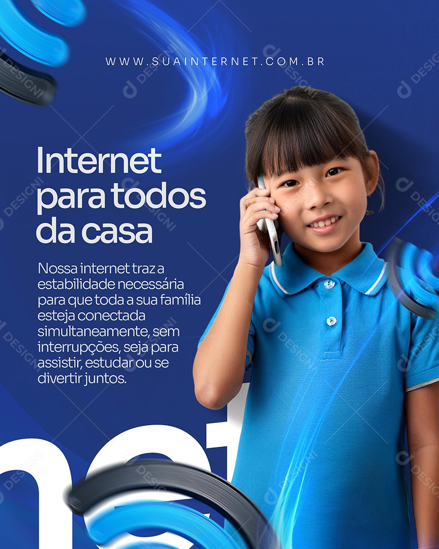 Provedor de Internet Para Toda Casa Social Media PSD Editável
