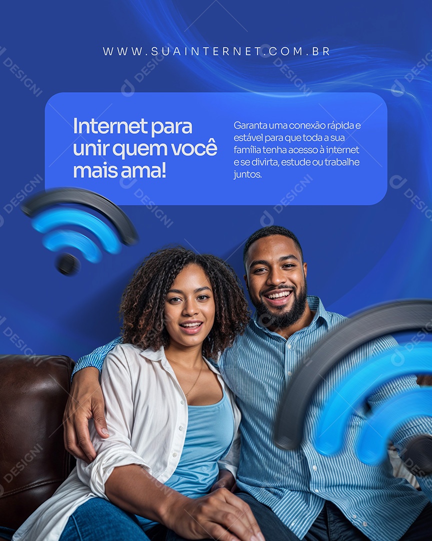 Provedor de Internet Para Você Unir Quem Mais Ama Social Media PSD Editável