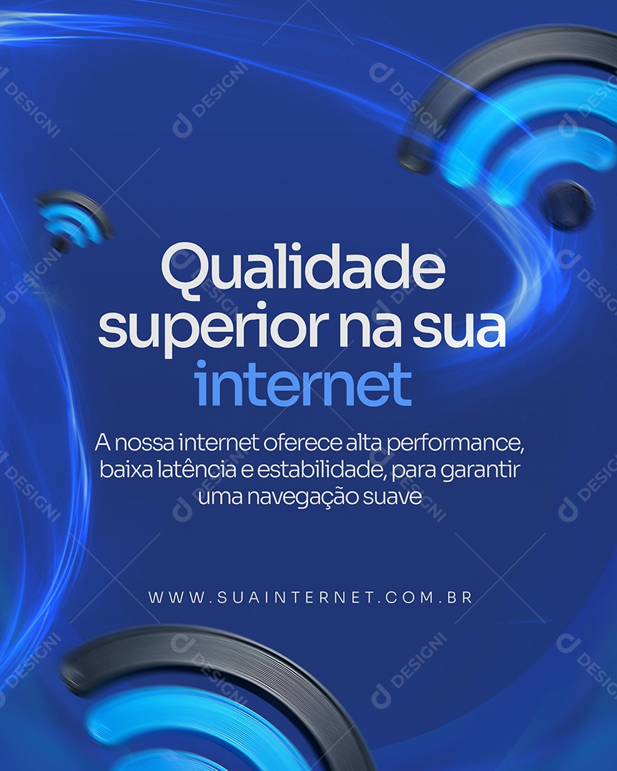 Provedor de Internet Qualidade Superior Social Media PSD Editável