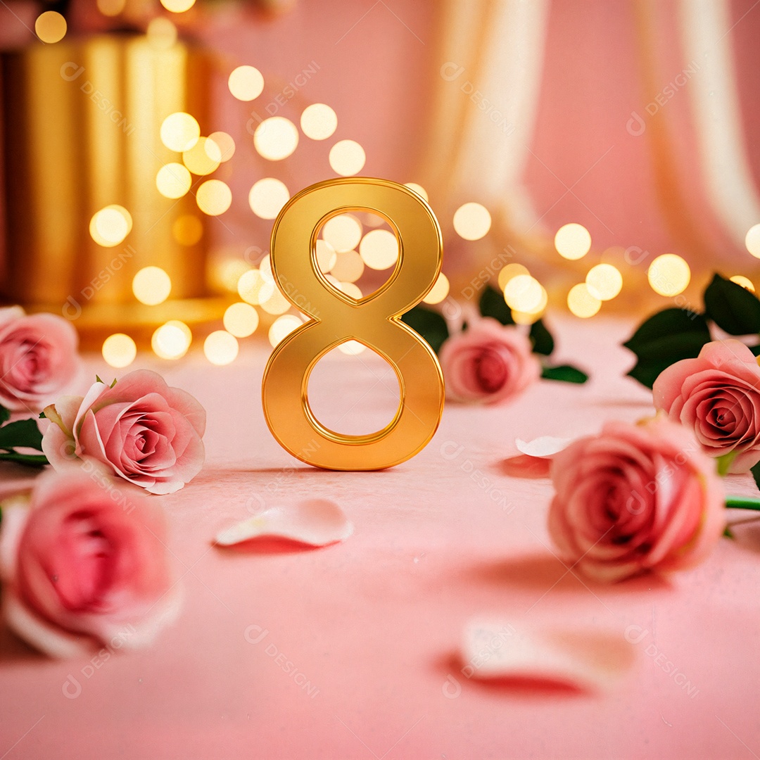 8 de março dia internacional da mulher celebrando a força e a beleza das mulheres em background