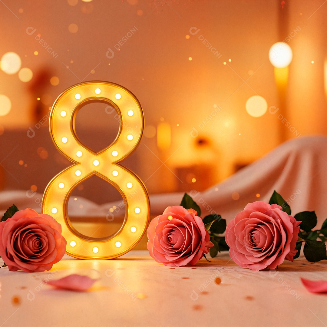 8 de março dia internacional da mulher celebrando a força e a beleza das mulheres em background