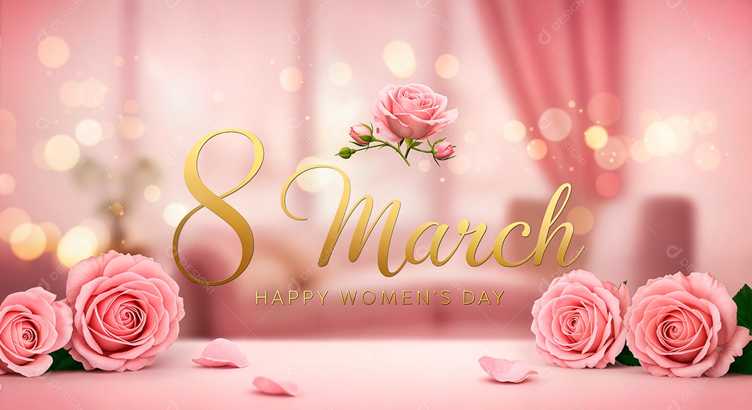 8 de março dia internacional da mulher celebrando a força e a beleza das mulheres em background