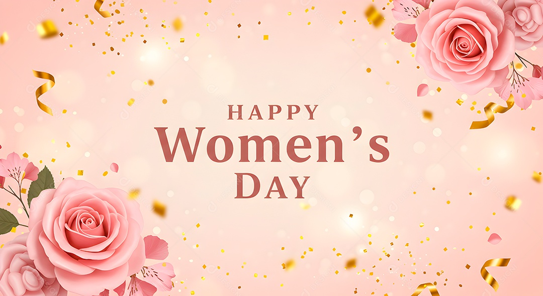 Feliz dia internacional da mulher celebrando a força e a beleza das mulheres em background