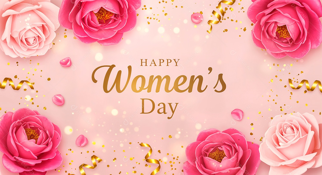 Feliz dia internacional da mulher celebrando a força e a beleza das mulheres em background