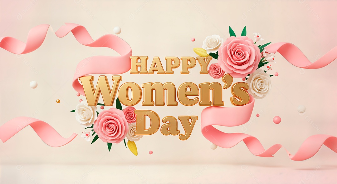 Feliz dia internacional da mulher celebrando a força e a beleza das mulheres em background