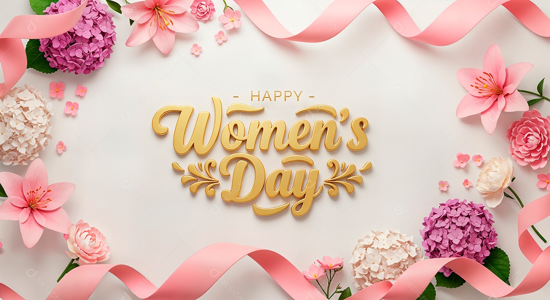 Feliz dia internacional da mulher celebrando a força e a beleza das mulheres em background