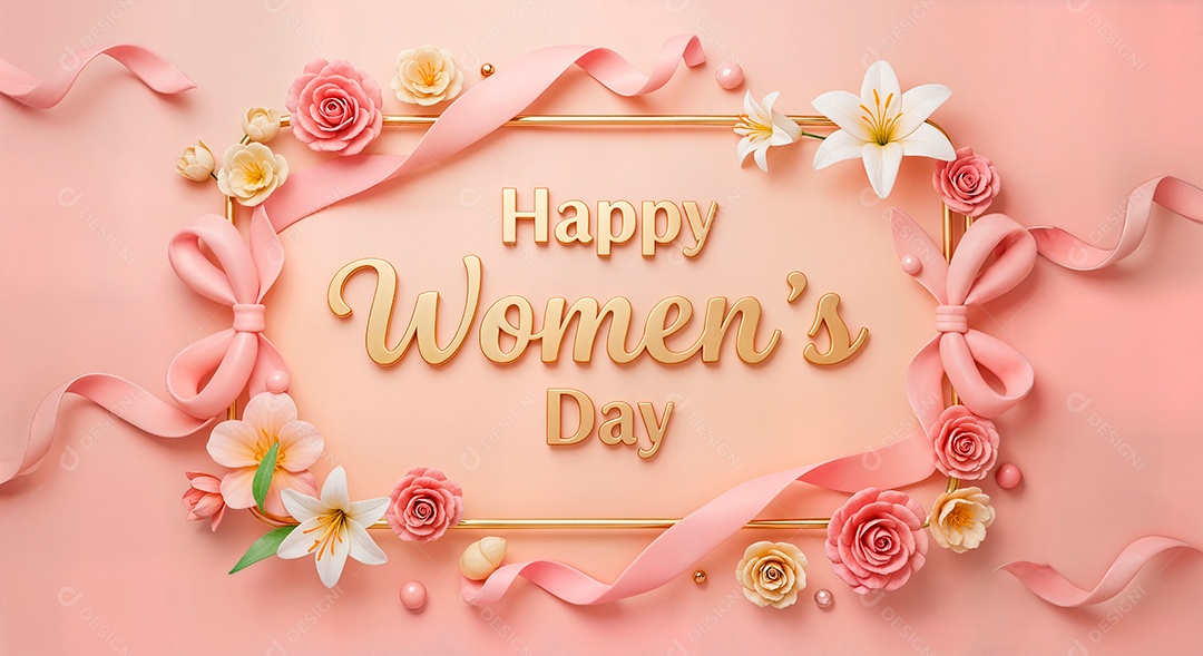 Feliz dia internacional da mulher celebrando a força e a beleza das mulheres em background