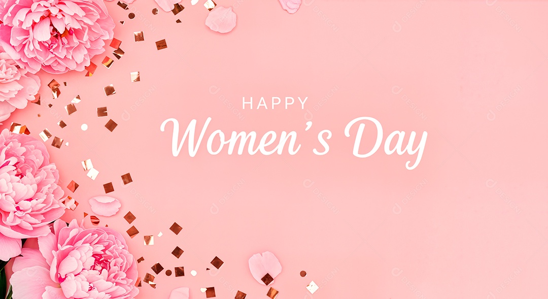 Feliz dia internacional da mulher celebrando a força e a beleza das mulheres em background