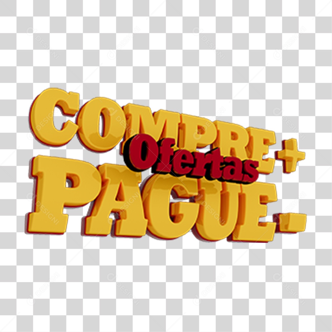 Selo 3D Compre Mais Ofertas Pague Menos PNG Transparente
