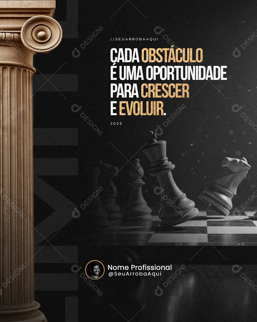 Coach Cada Obstáculo é Uma Oportunidade para Crescer Social Media PSD Editável