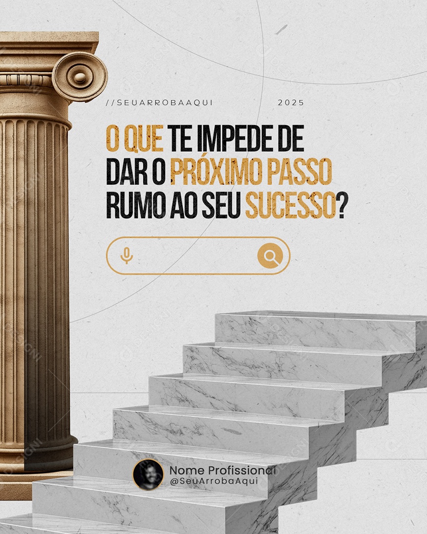 Coach O Que Te Impede de Dar o Próximo Passo Social Media PSD Editável