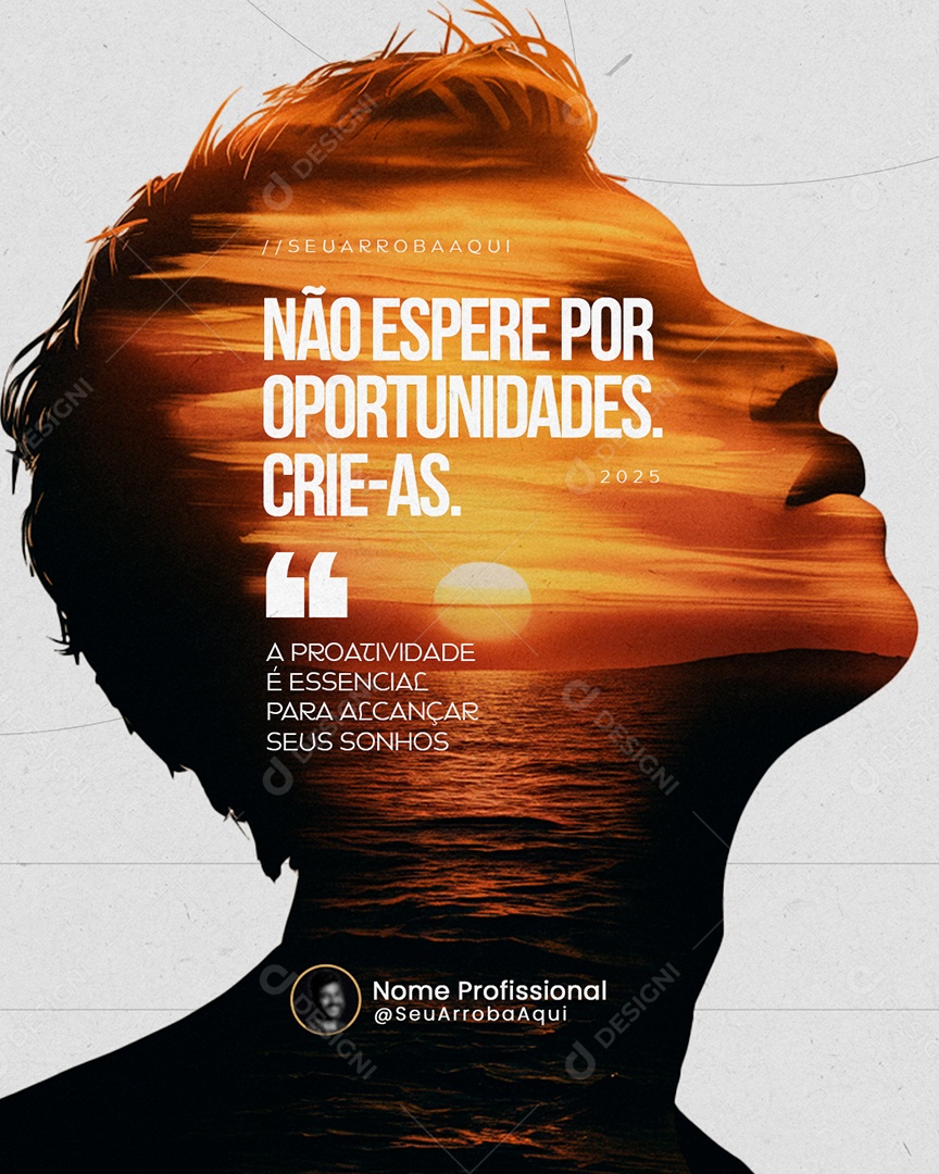 Coach Não Espere Por Oportunidades Social Media PSD Editável