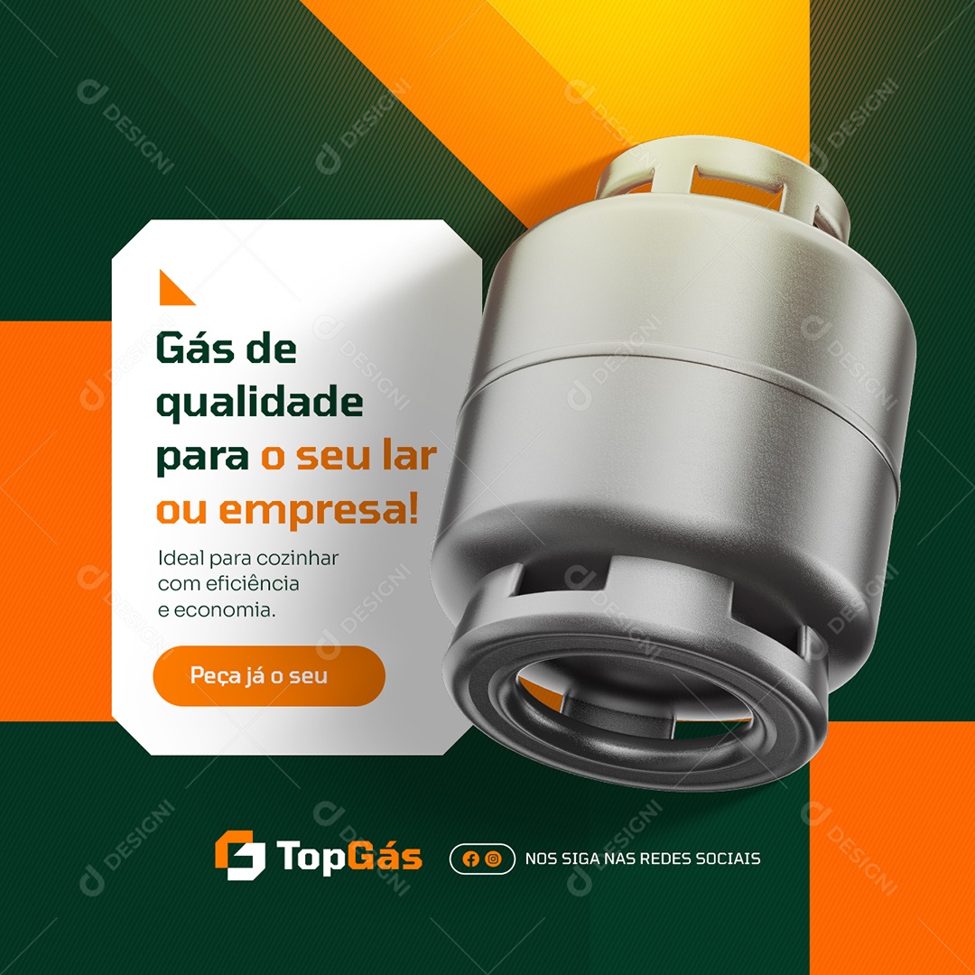 Distribuidora de Gás Qualidade para o Seu Lar ou Empresa Social Media PSD Editável