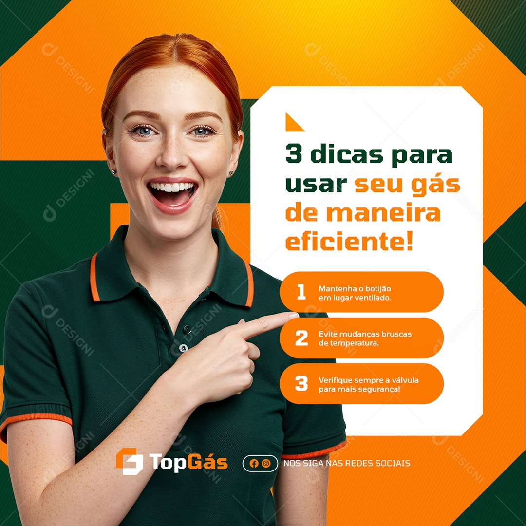 Distribuidora de Gás Três Dicas para Usar Social Media PSD Editável