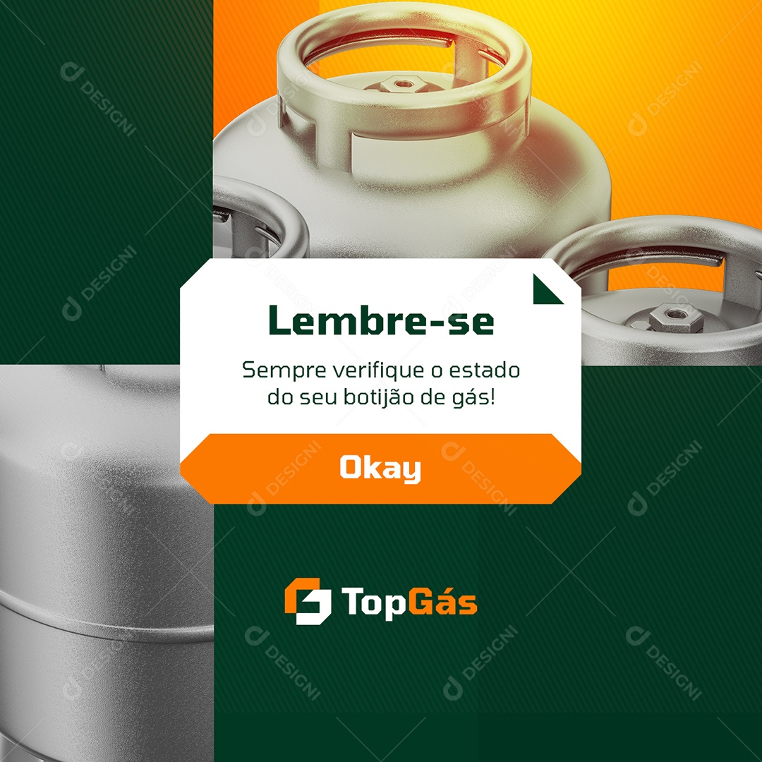 Distribuidora de Gás Lembre-Se Okay Social Media PSD Editável