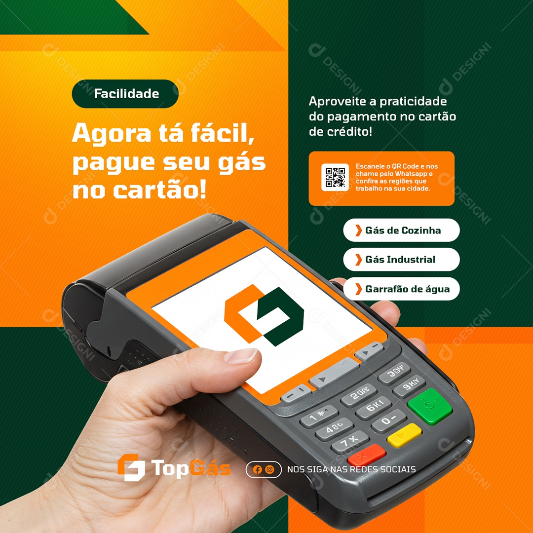 Distribuidora de Gás Facilidade Pague seu Gás Social Media PSD Editável