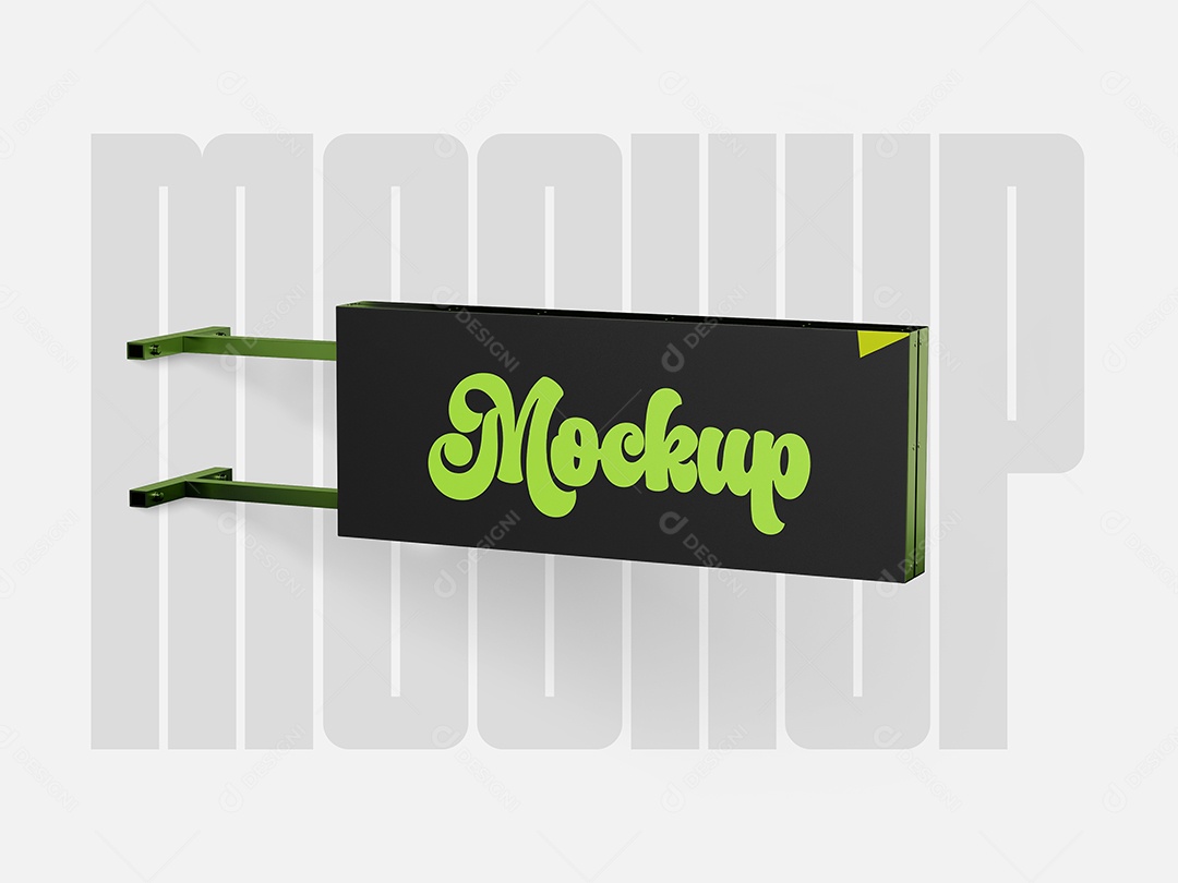 Placa de Anúncio Mockup PSD Editável