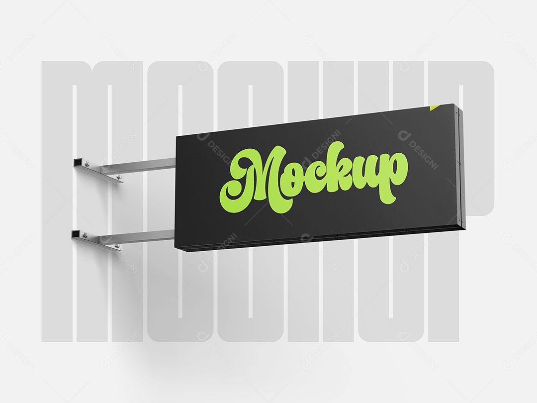 Placa de Anúncio Mockup PSD Editável