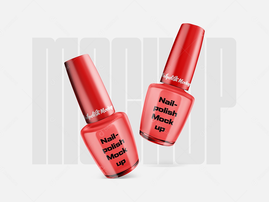 Vidro de Dois Esmalte Mockup PSD Editável
